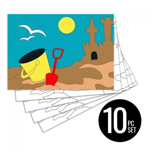 Peel 'N Stick Sand Art Board #1 - At The Beach Multi Set *SHIPPING INCLUDED via USPS within USA*